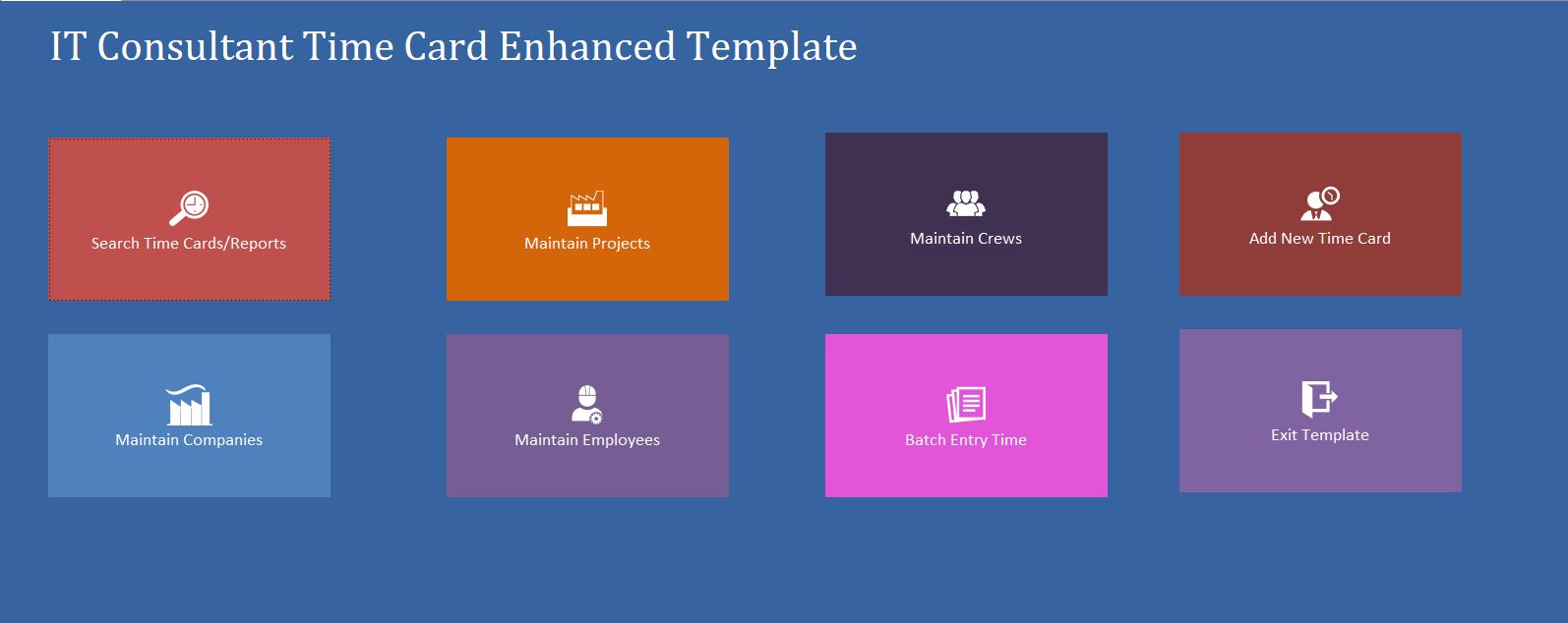 Enhanced IT Consultant Time Card Template | Time Card Database